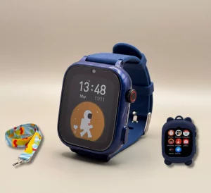 Montre connectée GPS 4G pour enfant couleur bleue avec caméra et suivi parental sécurisé